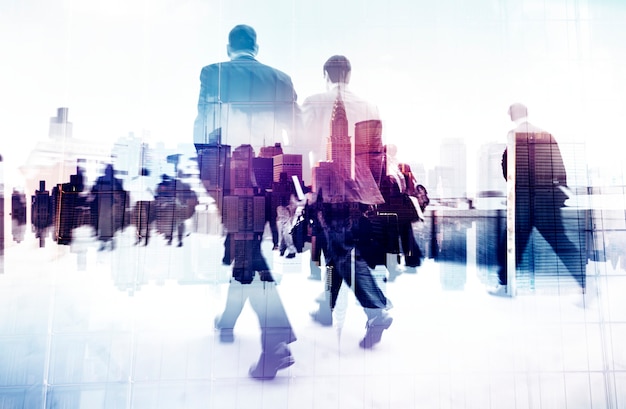 Free photo blurred scene of crowded people are walking in rush
